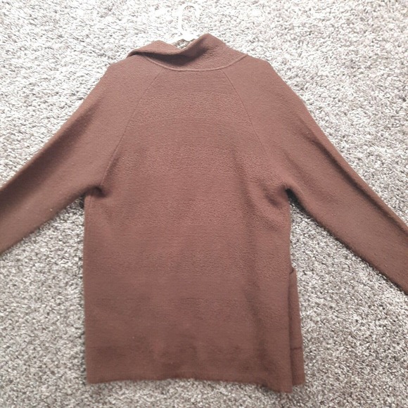 Vintage‎ Rosa Lee Open Cardigan Sweater Women Medium Brown Pockets Mid Length - Picture 7 of 8